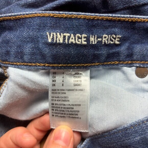 American Eagle Vintage Hi-Rise Skinny Jeans with Rips 4 short 24.5in Inseam - Picture 3 of 5